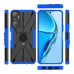 Compatible with Infinix Hot 20 4G Case Cover,Compatible with Infinix Hot 20 4G X6826 X6826B X6826C Case Ring Stand 2 in 1 Phone Case Cover Blue