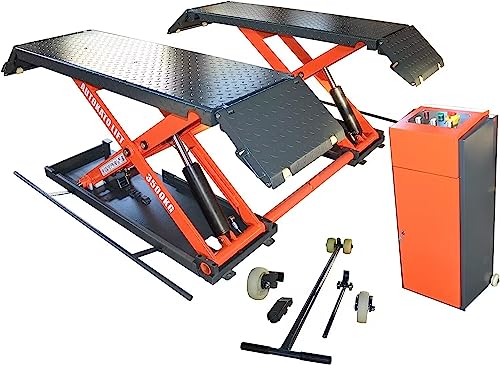 Motool Technology KT-X85 Mid Rise Scissor Lifts: 8000lbs Electric Release Auto Lift 110V/220V 1PH (KT-X85_110V)