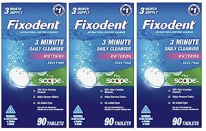 fixodent 3 minute daily cleanser tablets plus scope, 90 count (pack of 3)