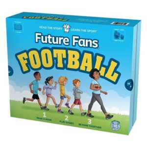 future fans football | kids learn sports via interactive, storybook-led experience with toys, games, activity book | 8 x 15 minute sessions | adult + child | ages 4 to 10