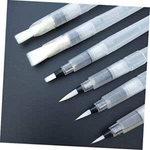 VILLCASE Water Brush Pen 9 Pcs Water Coloring Brush Pen Ink Pen Set Flat Pen Writing Brush Painting Pen Portable White Watercolor Brush Water Soluble Colored Pencils