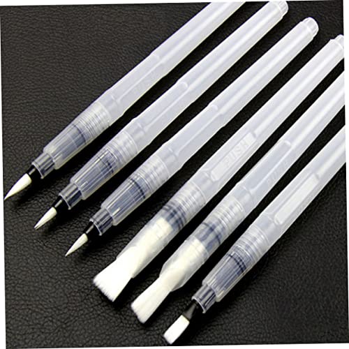 VILLCASE Water Brush Pen 9 Pcs Water Coloring Brush Pen Ink Pen Set Flat Pen Writing Brush Painting Pen Portable White Watercolor Brush Water Soluble Colored Pencils