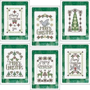 herrschners green elegance greeting cards counted cross-stitch kit