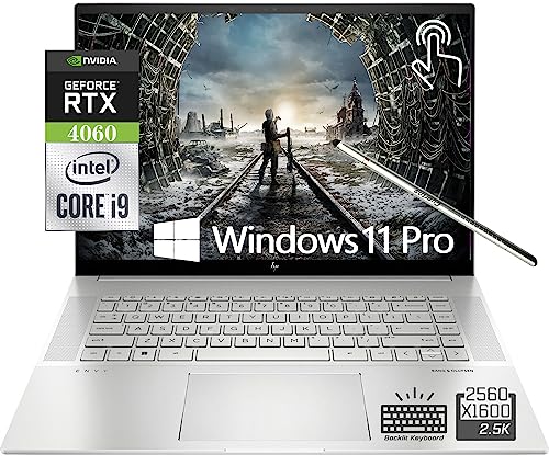 HP 2023 Envy 16" Touchscreen Gaming Laptop, GeForce RTX 4060, 13th Gen 14-Core Intel i9-13900H, 16:10 WQXGA (2560 x 1600) Display, 64GB DDR5 5200MHz RAM, 2TB SSD, Backlit KB, Thunderbolt 4, Win11 PRO