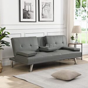 erye 3-in-1 upholstered futon sofa loveseat convertible sleeper couch bed,2-seaters sofa & couch soft cushions love seat daybed for small space living room sets