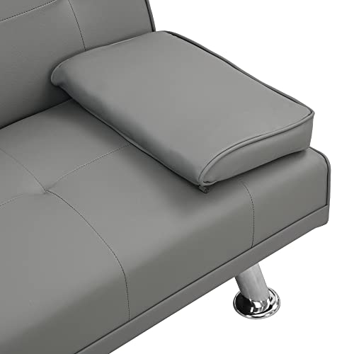 ERYE 3-in-1 Upholstered Futon Sofa Loveseat Convertible Sleeper Couch Bed,2-Seaters Sofa & Couch Soft Cushions Love Seat Daybed for Small Space Living Room Sets