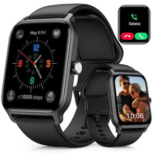 Quican Bluetooth Smart Watch for Men Women, iPhone Android Phone Compatible, Waterproof Fitness Tracker Smartwatch with Call and Text, Alexa Voice, Heart Rate, Blood Oxygen, Sleep Monitor 1.8 Inches