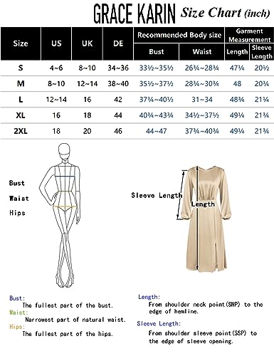 GRACE KARIN Long Sleeve Satin Wedding Guest Dresses for Women Cocktail Midi Dress Elegant A-Line Slit Semi Formal Dress Rust XL