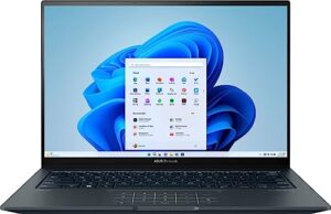 asus zenbook q420v laptop 2023 new, 14.5" 2.8k touchscreen, intel i7-13700h 14-core, iris xe graphics, 16gb lpddr5, 2tb ssd, backlit keyboard, thunderbolt 4, wi-fi 6e, win11 pro, cou 32gb usb