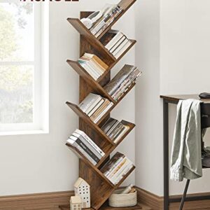 VASAGLE Bookshelf, 6-Tier Bookcase, Tall Display Shelf, Freestanding Storage Shelf, Room Divider &, 8-Tier Floor Standing Tree Bookshelf, with Shelves for Living Room, Home Office