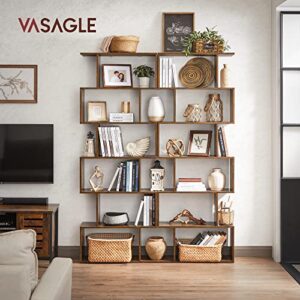 VASAGLE Bookshelf, 6-Tier Bookcase, Tall Display Shelf, Freestanding Storage Shelf, Room Divider &, 8-Tier Floor Standing Tree Bookshelf, with Shelves for Living Room, Home Office