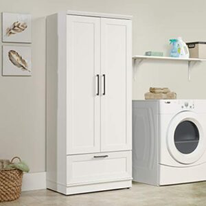 Sauder Homeplus Wardrobe, Soft White Finish & HomePlus Storage Cabinet, White Finish