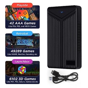 emulator console 4t retro game console with built in 55,433 games, game drive video game console preloaded with playnite, launchbox, retrobat 3 game system, hdd hard drive plug and play
