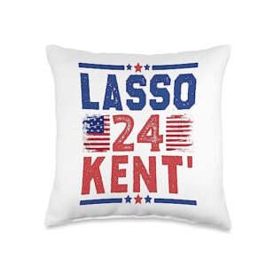 lasso kent' 24 funny usa flag 2024 election shirt lasso kent' 24 funny 4th of july usa flag meme 2024 election throw pillow, 16x16, multicolor