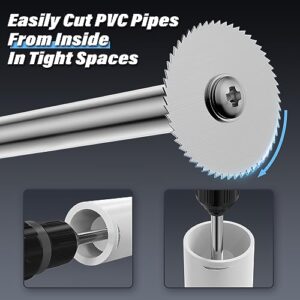 Inside PVC Pipe Cutter, Plumbing Tools Handy Gifts for Plumber Men Dad Husband, Inner Cut Plastic Pipe Below Floor or In Wall, Saw Blades for 1-1/4" & Larger Tubing, Hand Tool Mechanic Gadget