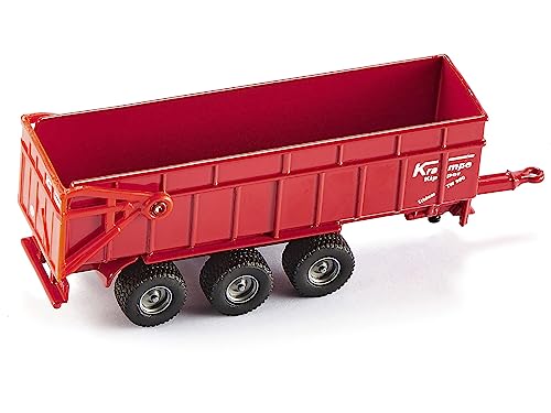 Massey Ferguson 8480 Dyna VT Tractor Red with Silver Top and Krampe Dump Trailer Red 1/87 (HO) Diecast Models by Siku SK1844