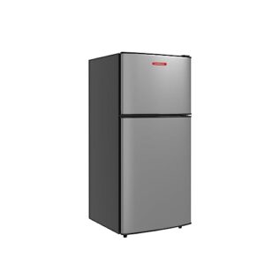 sagenhaft double door mini fridge with freezer, 3.5 cu.ft compact refrigerator with adjustable thermostat,compact refrigerator for bedroom