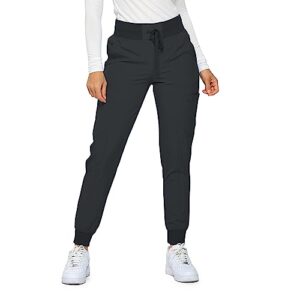 monarch uniforms womens jogger scrubs ribbed jogger scrub pants for women-petite-(black)-s