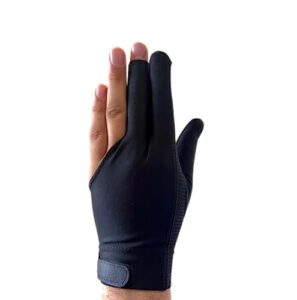 guantes pool professional breathable billiard glove, quick dry, snooker cue sport for left hand (black)