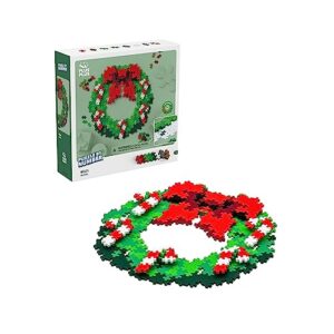 plus plus - puzzle by number - 500 piece wreath - construction building stem/steam toy, interlocking mini puzzle blocks for kids