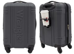 wrangler astral hardside luggage, dark shadow, 20-inch carry-on