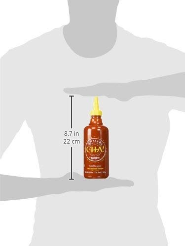 Texas Pete Sriracha Sauce CHA! 18oz with Moofin Golden SS Spoon, A Perfect Sriracha Hot Chili Sauce for all recipes, Our love for Siracha sauce lovers