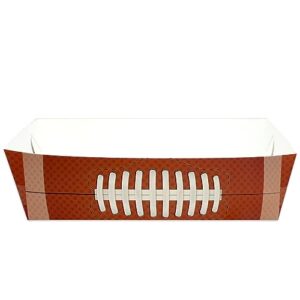 Football Disposable Paper Trays| (50 pcs) Fair Food Boats Concession Snacks| Carnival Nachos, Chips Serving Basket| Football Theme Paper Food Tray| Big Game Snack Tray| Football Party Baskets|BASHOUT