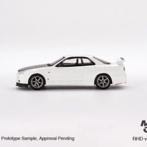 True Scale Miniatures Model Car Compatible with Nissan Skyline GT-R (R34) V-Spec II N1 (White) Limited Edition 1/64 Diecast Model Car MGT00501