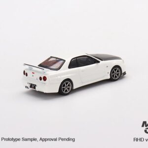 True Scale Miniatures Model Car Compatible with Nissan Skyline GT-R (R34) V-Spec II N1 (White) Limited Edition 1/64 Diecast Model Car MGT00501