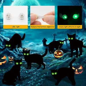 6 Pack Black Cat Halloween Decor Yard Signs with Stakes,Halloween Decorations Outdoor, Scary Silhouette with Glow in Dark Eyes for Outdoor Yard Lawn Garden Halloween Decor