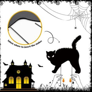 6 Pack Black Cat Halloween Decor Yard Signs with Stakes,Halloween Decorations Outdoor, Scary Silhouette with Glow in Dark Eyes for Outdoor Yard Lawn Garden Halloween Decor