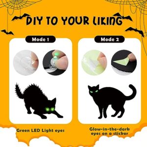 6 Pack Black Cat Halloween Decor Yard Signs with Stakes,Halloween Decorations Outdoor, Scary Silhouette with Glow in Dark Eyes for Outdoor Yard Lawn Garden Halloween Decor