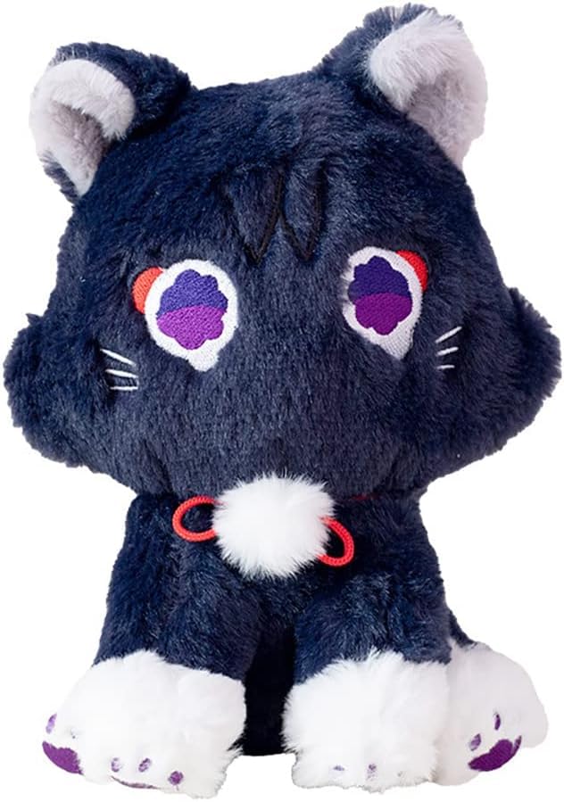 8.6inch Genshin Impact Cat plush Toy,Wanderer Cat Plush Stuffed Animal Plushies,Cute Genshin Impact Scaramouche Cat Plush Doll Stuffed Toy,Soft Scara Cat Plush Pillow for Kids Plush Figure Gift