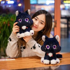 8.6inch Genshin Impact Cat plush Toy,Wanderer Cat Plush Stuffed Animal Plushies,Cute Genshin Impact Scaramouche Cat Plush Doll Stuffed Toy,Soft Scara Cat Plush Pillow for Kids Plush Figure Gift