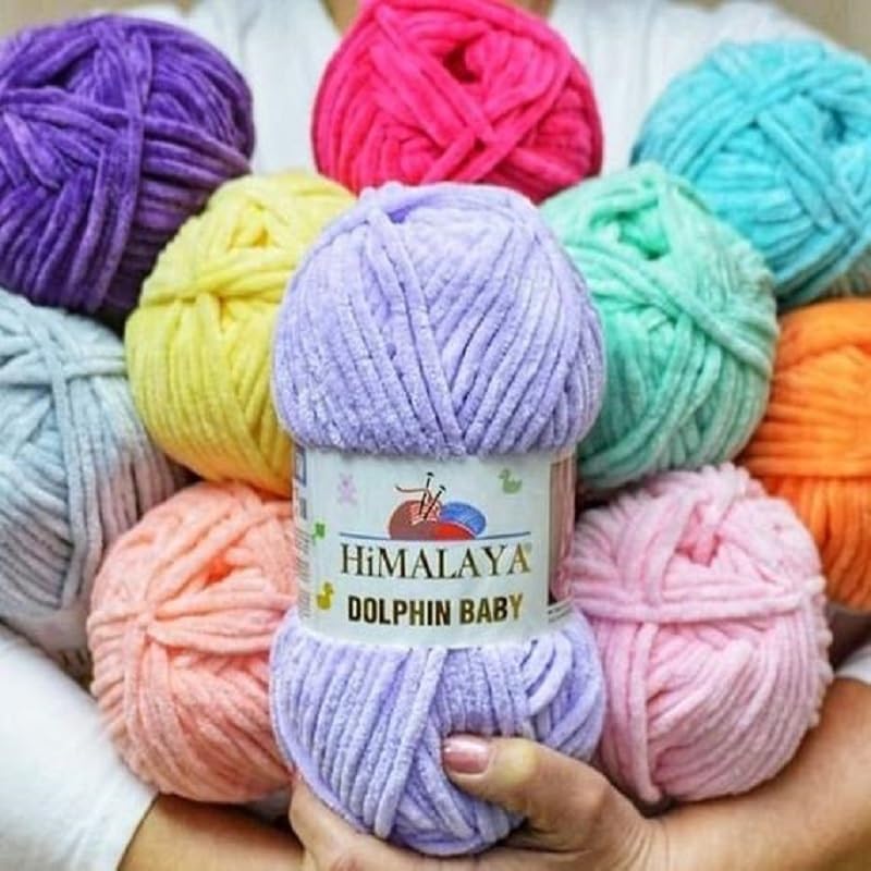 4 Pack/Skeins Himalaya Dolphin Baby, Each Skein 100 Gr/3,5 oz, 120 mt/ 132 yd, Super Bulky Yarn, Blanket Yarn, Velvet Yarn, Knitting Yarn, Amigurumi Yarn, Baby Yarn 80366