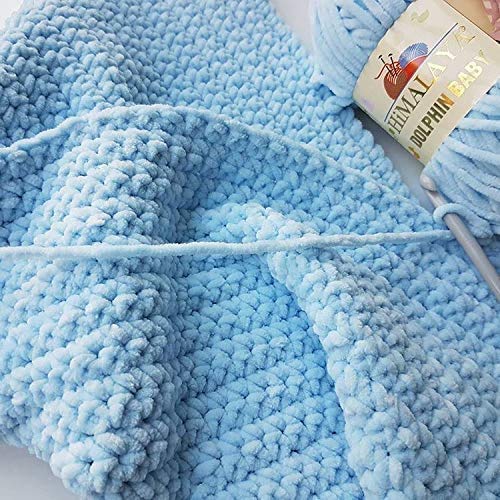 4 Pack/Skeins Himalaya Dolphin Baby, Each Skein 100 Gr/3,5 oz, 120 mt/ 132 yd, Super Bulky Yarn, Blanket Yarn, Velvet Yarn, Knitting Yarn, Amigurumi Yarn, Baby Yarn 80366