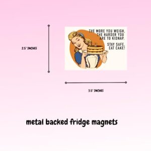 Funny Fridge Magnets for Home Decor - Magnet Set for Refrigerator, Dishwasher, Whiteboard, and Locker Accessories by Kalan - Retro Humor - 4-Pack