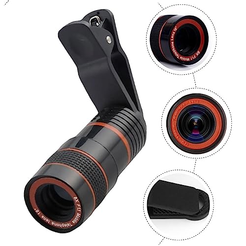 Camera Lenses 2pcs Phone Lens Telephoto Lens Camera Lens Macro Camera Lens Phone Lens with Clamp Clip on Phone Lens Intelligent Macro Lens Cell Phone Travel Abs Black