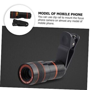 WATIIFUFU Camera Lenses 2pcs Phone Lens Smartphone Camera Lens Telephoto Lens Phone Macro Lens Phone Camera Lens Phone Lens with Clips Cell Phone Black Abs Travel Single Macro Lens