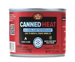 royal oak canned heat 12 pack 6 hour fuel, easy open, resealable, non-drip, for food, chafing dishes, buffet burners, parties, weddings, bbqs, small, red