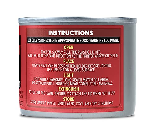 Royal Oak Canned Heat 12 Pack 6 Hour Fuel, Easy Open, Resealable, Non-Drip, for Food, Chafing Dishes, Buffet Burners, Parties, Weddings, BBQs, Small, Red