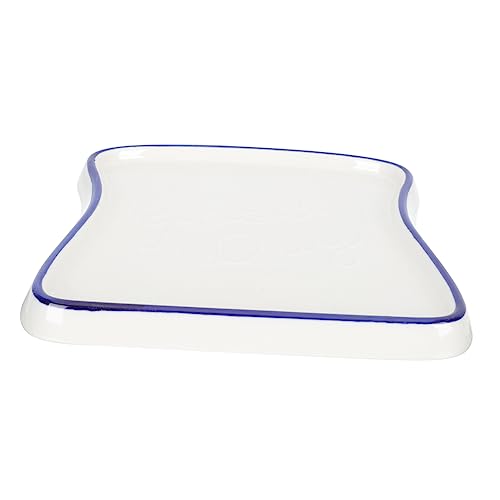 Pasta Accessories Plate Jewelry Tray Food Tray Pizza Tray Biscuit Bowl Ceramic Jewelry Tray Breakfast Food Plate Home Accessory Home Supply Fruit Salad Ceramics Bread Blue