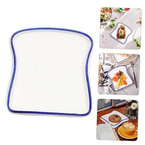 Pasta Accessories Plate Jewelry Tray Food Tray Pizza Tray Biscuit Bowl Ceramic Jewelry Tray Breakfast Food Plate Home Accessory Home Supply Fruit Salad Ceramics Bread Blue