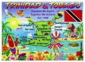 trinidad & tobago map caribbean fridge collector's souvenir magnet 2.5" x 3.5"