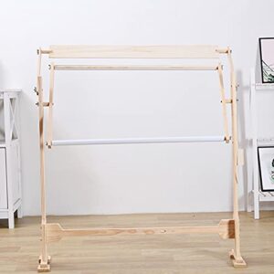 Adjustable Cross Stitch Holder Frame Rack, Wooden Embroidery Hoop Stand Angle, Adjustable Embroidery Stand, 360° Rotated Needlework Craft Floor Frame Stand Holder