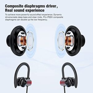 PSIER Bluetooth Headphones Wireless Earbuds IPX7 Waterproof Bluetooth 5.3 Running Headphones with 15 Hours Playtime HD Sound Earphones