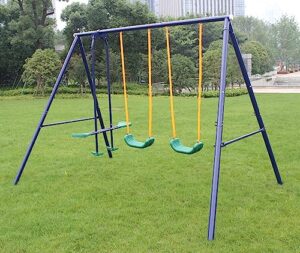 aokung outdoor heavy-duty metal swing set for kids