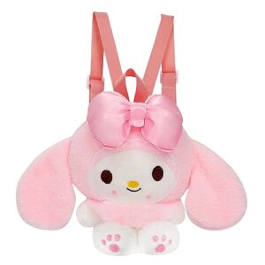 adilymey cute plush doll backpack kitty's friend plush backpack anime pink plush bags with adjustable shoulder strap with zipper pp cotton material doll toy gift