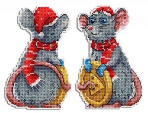 mp studia cross stitch embroidery kits for adults and beginners animals - cheese trophy 14x8cm/5.51x3.15 14ct.