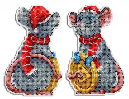 MP Studia Cross Stitch Embroidery Kits for Adults and Beginners Animals - Cheese Trophy 14x8cm/5.51x3.15 14ct.